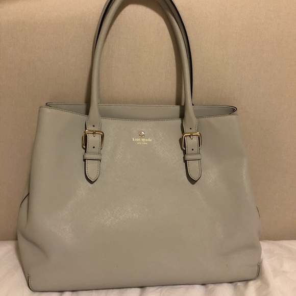 kate spade Handbags - Kate Spade Fog Gray Leather Shoulder Bag